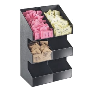 151-2054 3 Tier Classic Condiment Packet Display - Clear, Black