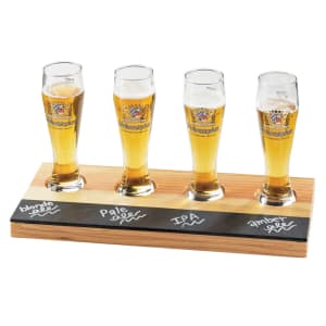 151-2063 Rectangular Write-On Tray Beer Flight - Natural Wood