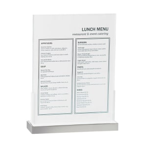 151-301681155 Tabletop Menu Card Holder - 9" x 12", Stainless