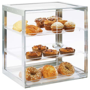 151-341355 3 Tier Self Serve Pastry Display Case - 19 1/4" x 14 1/4", Acrylic/Stainless