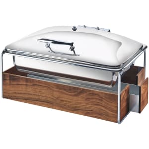 151-370549 Full Size Chafer w/ Roll-Top Lid & Chafing Fuel Heat