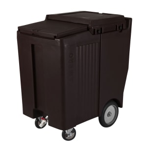 144-ICS200TB110 200 lb Insulated Mobile Ice Caddy - Plastic, Black