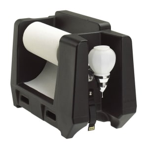 144-HWAPR110 Handwashing Station w/ Roll Paper Towel & Soap Dispensers - Plastic, Black