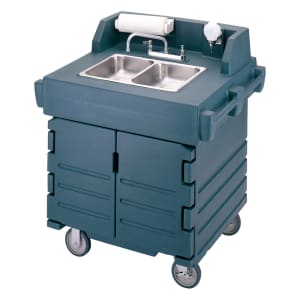 144-KSC402192 45 1/2"H Portable Sink Cart w/ (2) 4"D Bowls, Hot Water