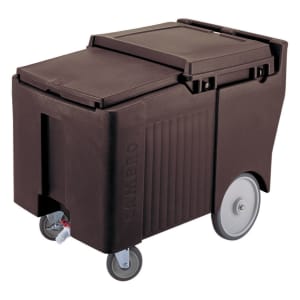 144-ICS175LB131 175 lb Insulated Mobile Ice Caddy - Plastic, Dark Brown