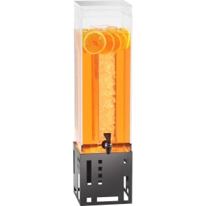 151-1602313 3 gal Beverage Dispenser w/ Ice Tube - Plastic Container, Black Base