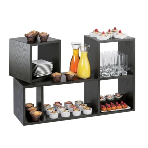 151-193396 Display Riser Unit w/ Removable Small Shelf - 38"W x 12"D x 24"H, Midnight Bamboo