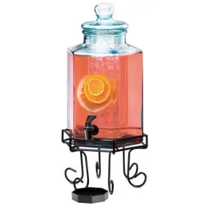 Cal-Mil 3553ICE Glass 2 Gallon Beverage Dispenser with Ice Chamber