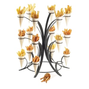 151-333013 18 Section Ice Cream Cone Holder - Metal, Black