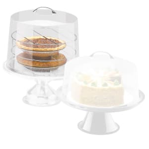 151-P311 12" Round Clear Acrylic Pie Cover w/ Flat Top, 9" High