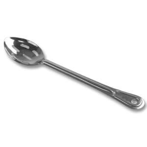 158-3764 13" Slotted Serving Spoon w/ Grooved Handle, Medium Stainless