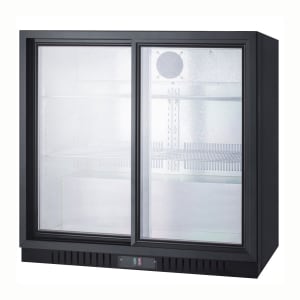 162-SCR700 36" Countertop Refrigerator w/ Front Access - Sliding Door, Black, 115v
