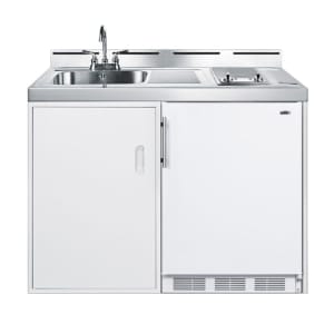 162-C48ELGLASS 48" All-in-One Combo Kitchen - Refrigerator, Freezer, 2 Burner, 1 Cabinet, 11...