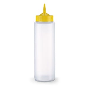175-28121308 12 oz Squeeze Dispenser - Yellow Cap, Clear