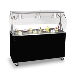 175-38704 60" Mobile Food Bar w/ Enclosed Base & Stainless Top, Black