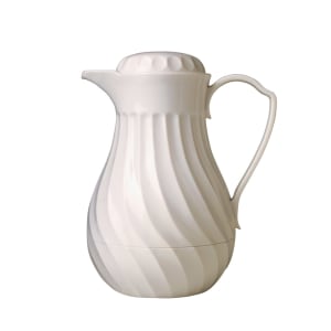 175-52130 42 oz Tilt & Pour Beverage Server - 3 Color Tabs, Poly, White