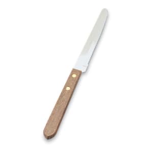 175-48147 Steak Knife - Round Tip, Wood Handle
