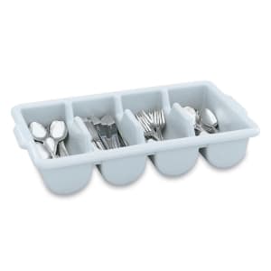 175-52651 4 Compartment Cutlery Bin - Plastic, Gray