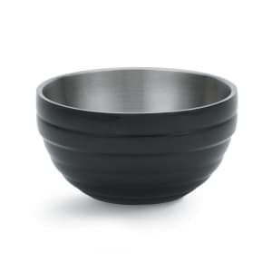 175-4659260 6 9/10 qt Round Insulated Bowl - 18 ga Stainless, Black