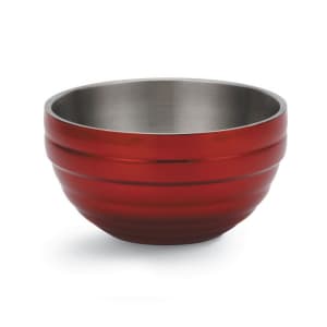 175-4659215 6 9/10 qt Round Insulated Bowl - 18 ga Stainless, Dazzle Red