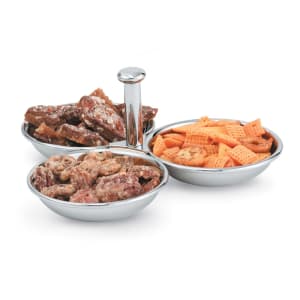 175-46636 3 Compartment Condiment Server - 12 oz Capacity, Mirror-Finish Stainless