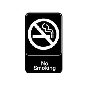 175-5613 6x9" No Smoking Sign - White on Black