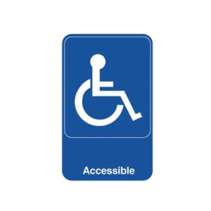 175-5644 Accessible Sign - 6" x 9", White on Blue