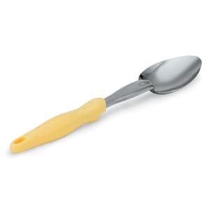 175-6414050 14" Heavy-Duty Solid Spoon - Yellow Nylon Handle