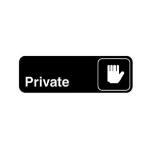 175-4505 Private Sign - 3" x 9", White on Black