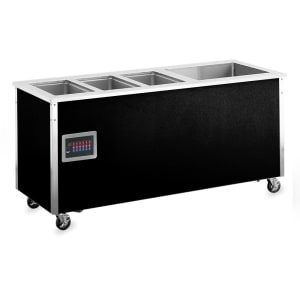 175-37091 4 Well Hot/Cold Food Station - Non-Refrigerated, Thermostat, Manifold, 34x74x28