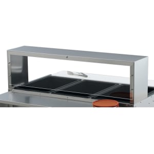 175-38053 46 1/2" Single Deck Cafeteria Breath Guard - 46 1/2x10x13" Plexiglas Guard