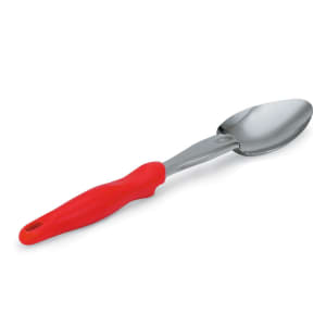 175-6414040 14" Heavy-Duty Solid Spoon - Red Nylon Handle