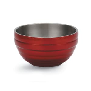 175-4659015 1 7/10 qt Round Insulated Bowl - 18 ga Stainless, Dazzle Red