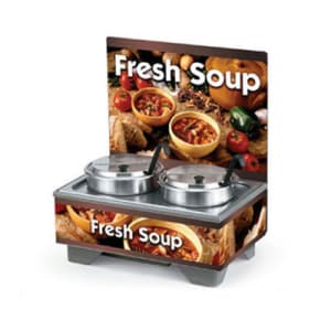 175-720202103 Full Size Soup Merchandiser Base - Country Kitchen, Menu Board, 7 qt Accessories, 120v