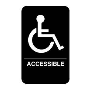 175-5632 6" x 9" Accessible Sign - Braille, White on Black