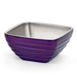 175-4763565 5 1/5 qt Square Insulated Bowl - Stainless, Passion Purple