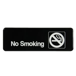 175-4513 No Smoking Sign - 3x9" White on Black
