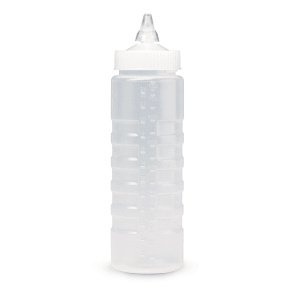 175-512413 24 oz Squeeze Bottle Dispenser - Wide Mouth, Clear Cap, Clear