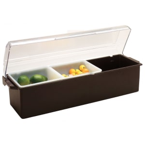 175-474201 (3) Compartment Bar Garnish Tray - Domed Lid
