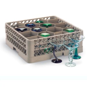 175-TR18JJJJ Traex® Full Size Rack Max® Glass Rack w/ (12) Compartments - (4) Extenders, Beige