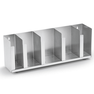 175-CTL5 5 Section Lid Organizer w/ Straw Holder - 22 1/2" x 8", Stainless