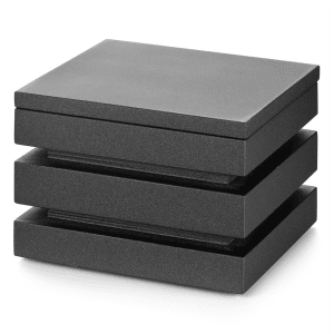 175-V904600 Stackable Riser Cube w/ Lid - 9" x 6 1/2", Wood, Black