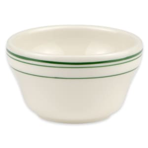 179-1011 7 1/4 oz Round Bouillon Bowl - China, Ivory w/ Green Band
