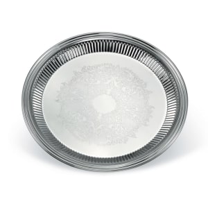 175-82170 16" Round Fluted Serving Tray - Stainless