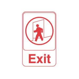 175-5609 Exit Sign - 6" x 9", Red on White