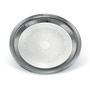 175-82169 14" Round Fluted Serving Tray - Stainless