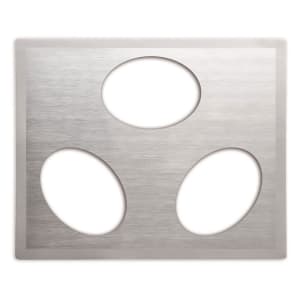 175-8250116 Miramar Double-Well Template - (3) Small Oval Pans, Satin-Edge Stainless