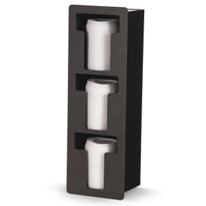 175-FML3V 3 Section Built-In Lid Dispenser - Vertical Mount, 19 3/8x6 3/8x5 3/8" Black
