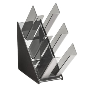 Vollrath CTCL-3B 3 Section Countertop Lid &amp; Cup Organizer - Plastic, Black