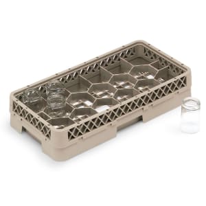 175-HR1FA Dishwasher Rack - Half-Size, 17 Hexagon, (1)Open, (1)Compartment Extender, Beige